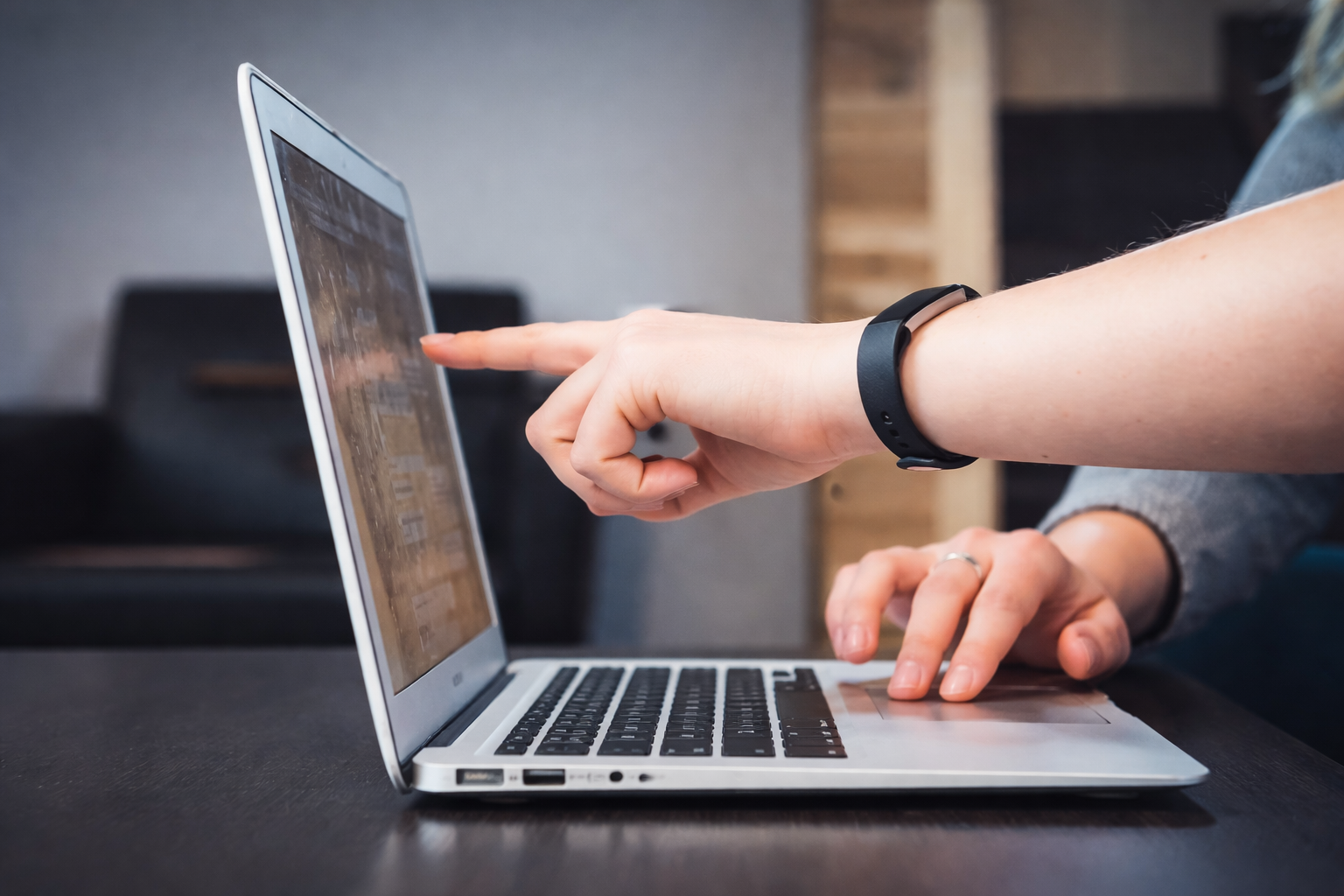 Student learning on laptop